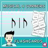 Flashcards with 4 Corners/Section - Stick Notation Reproducible PDF